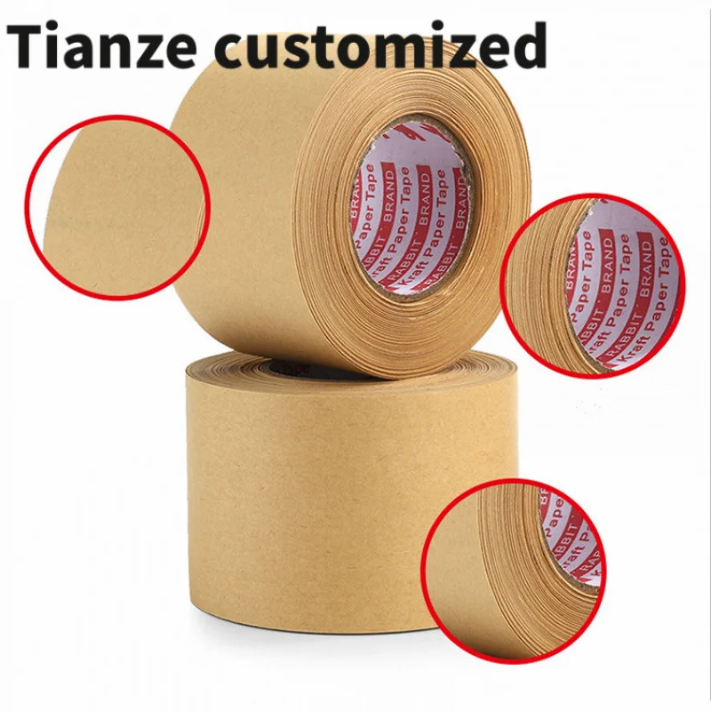 

10 pieces.custom.Oem Custom your logo Eco- Friendly Writable Kraft Paper Gummed Tape