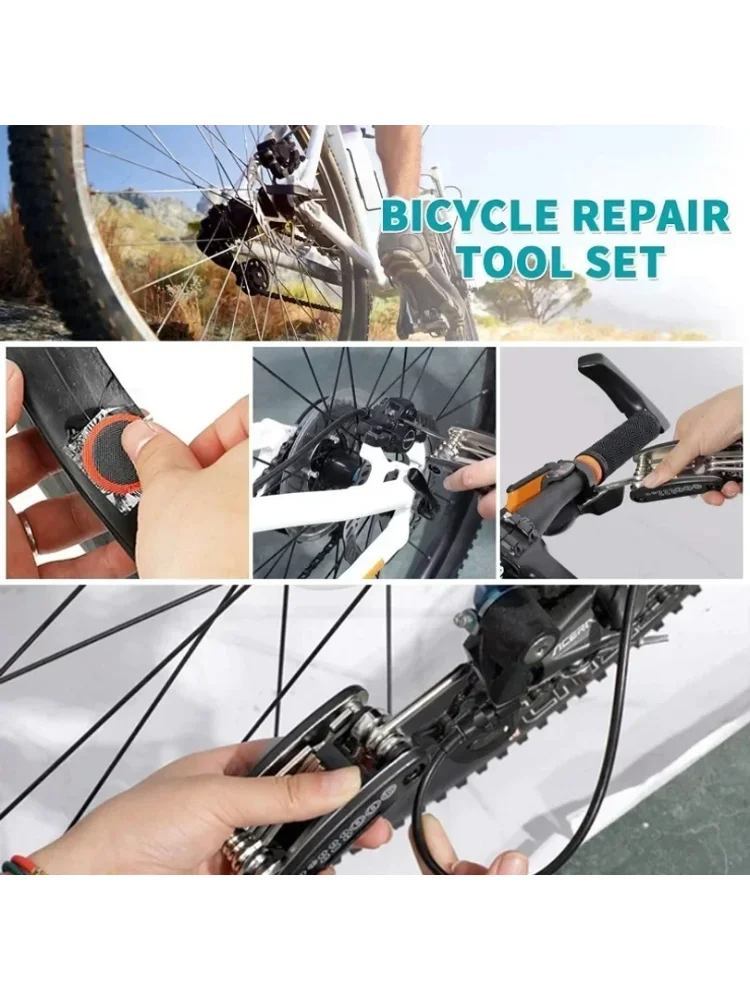 AliExpress NONE Bicycle Repair Tools Kit, Bike Accessories, Multi Tool Set with Pump Tire Patch, Portable Mountain Road BikeTire Auto Tool Set