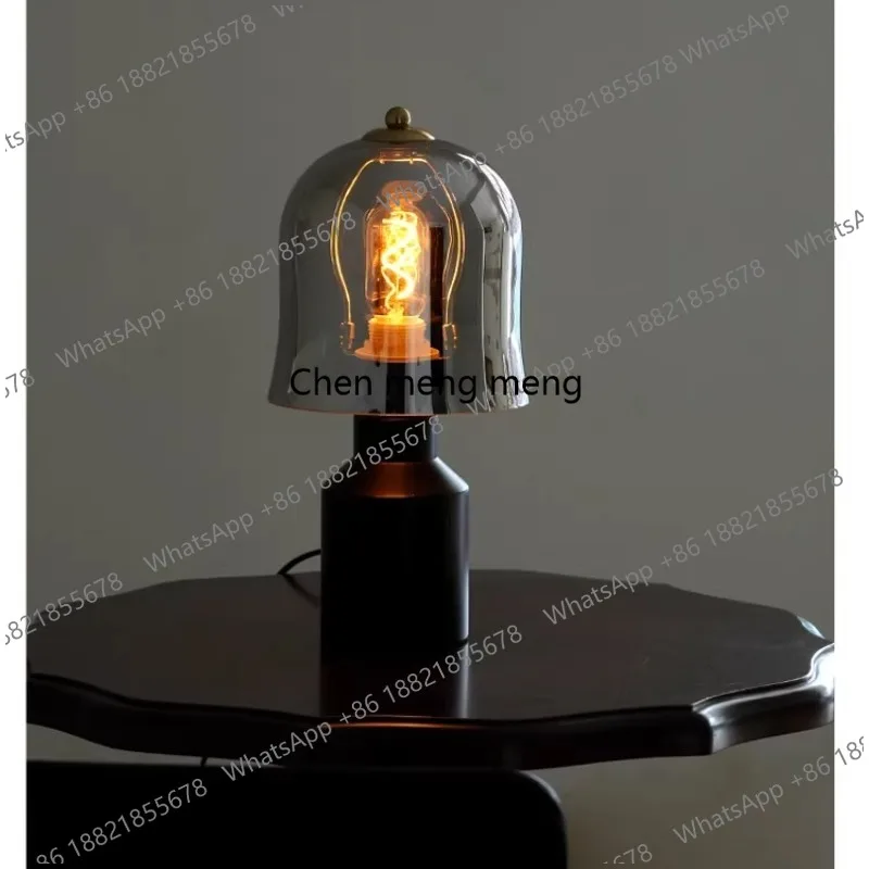 

American style medieval glass table lamp, bedroom bedside lamp, vintage living room study, atmosphere decorative light
