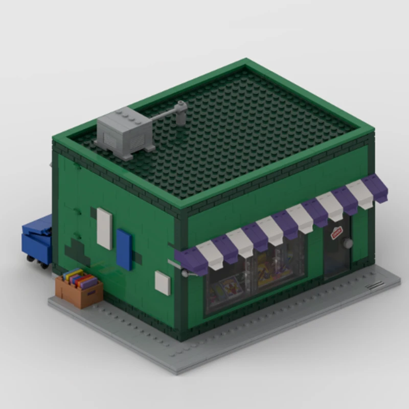 Popular Anime Model MOC Building Brick Springfield Baseball Card Shop Modular Technology Gift Holiday Assemble Children Toy Suit