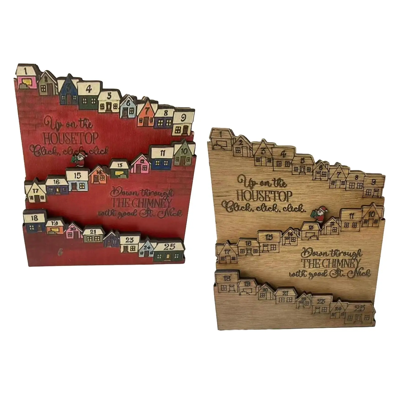 

Рождественский адвент-календарь, замок Санта-Клауса ручной работы, 25-дневное рождественское украшение для вечеринки, домашний настольный домашний декор, праздничный