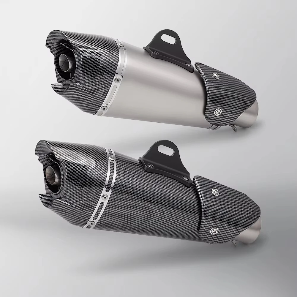 

51MM Universal Motorcycle Exhaust Pipe AT2 Muffler Escape Moto For ZX6R R1 R3 Ninja250 MT09 MT07 Z900