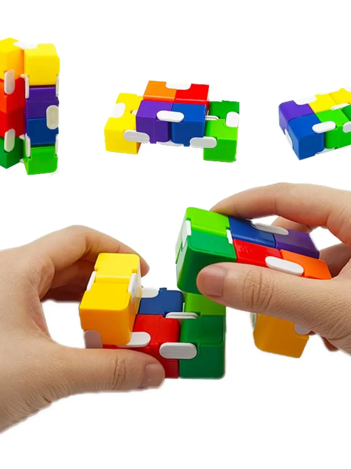 Regenboogkleur ABS Oneindige Magische Kubus Anti Stress Speelgoed Gemakkelijk Speel Hand Spinner Kantoor Kubieke Stress Reliever Speelgoed