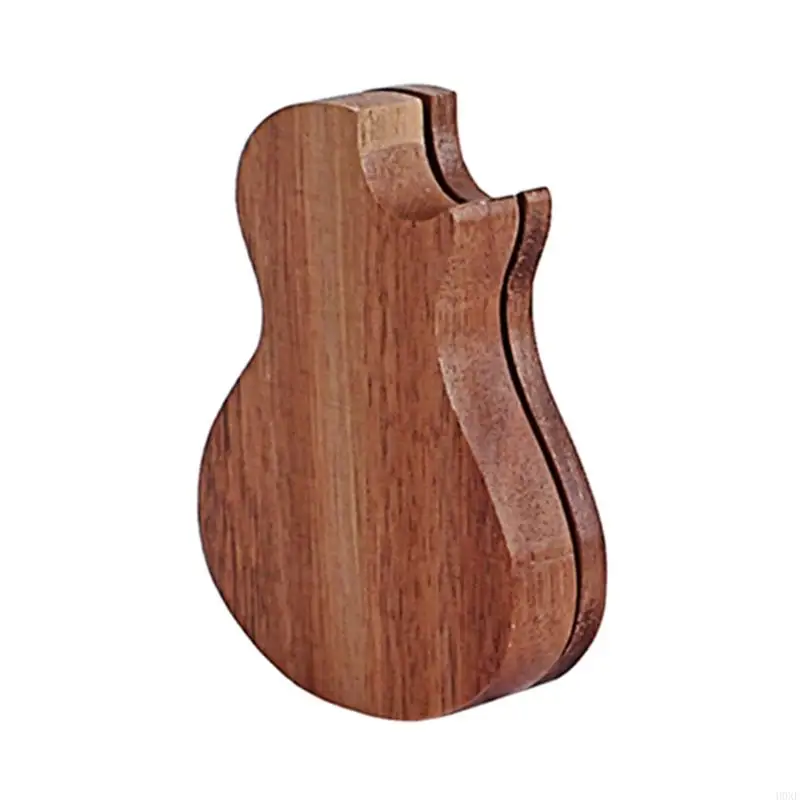 H0XE Guitar Pick Holder Guitar Shaped Pick Box Wood Guitar Picks Organiser Guitar Picks Collective Case Plectrum Holder Box