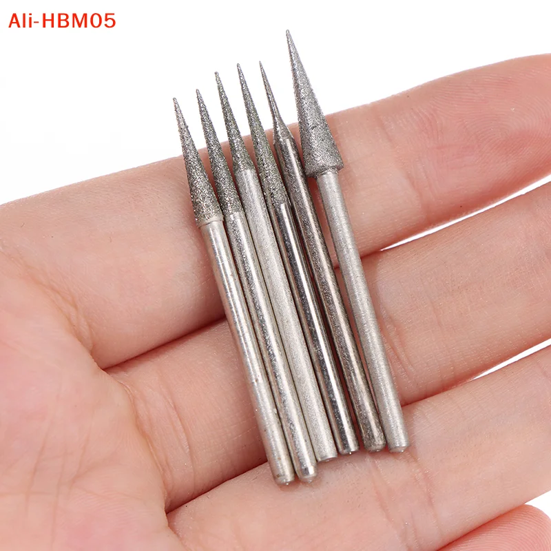 (HB05)6Pcs 1-4mm Grinding Head Needle Bits Burrs Engraving Carving Tool 2.35mm Wholesale