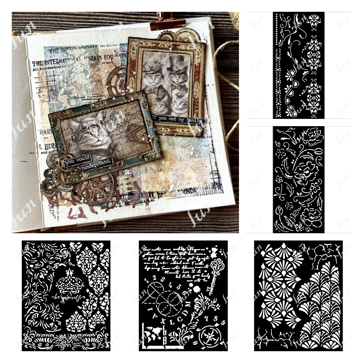 

Old Lace Flowers Borders Stencil Layering Drawing Stencils for Scrapbooking Embossing Molds DIY Paper Card Handmade