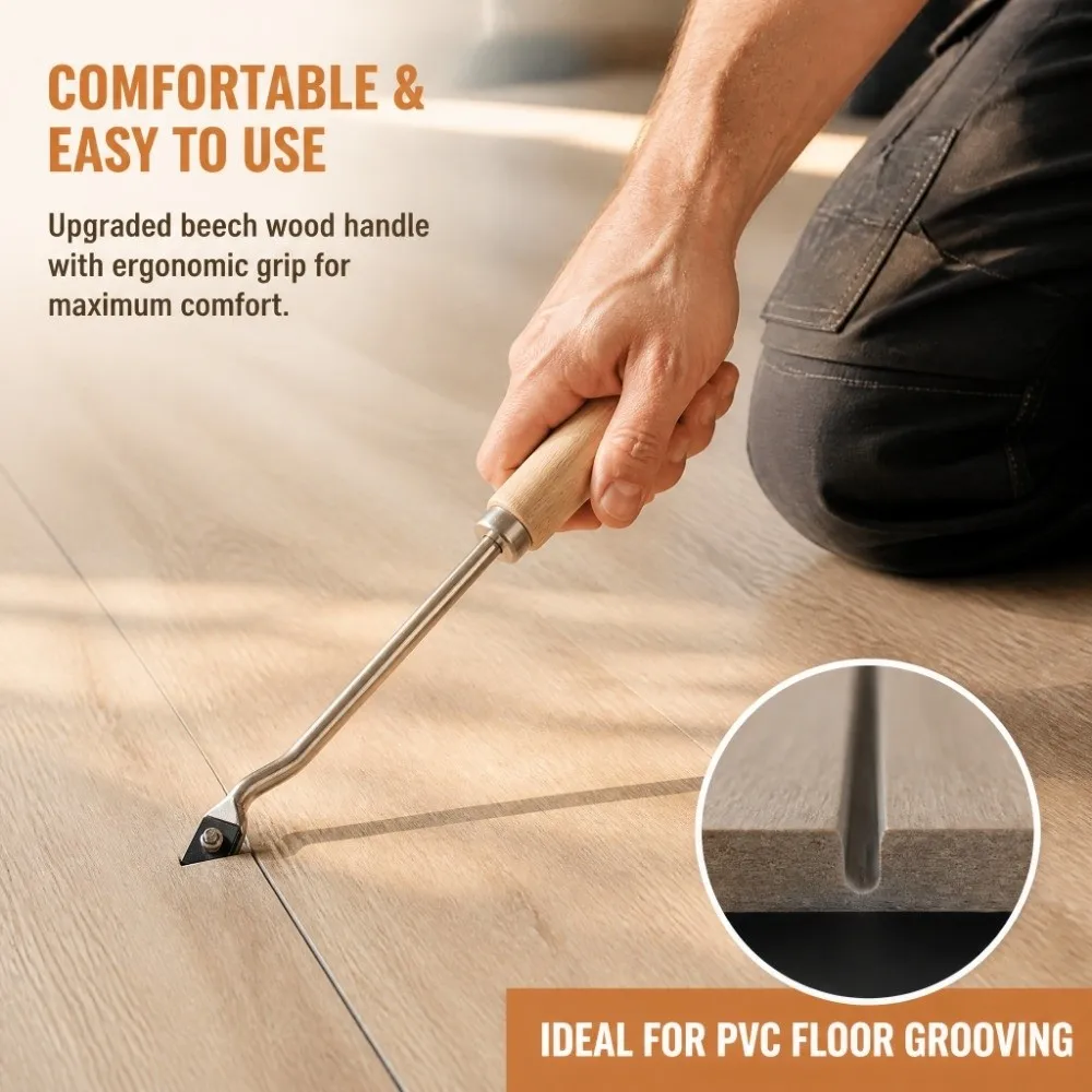 Portable 3 Spare Blades Floor Welding Slot Knife Arc Welding Nozzles Stainless Steel Floor Groover Grooving Gouge Floor Repair