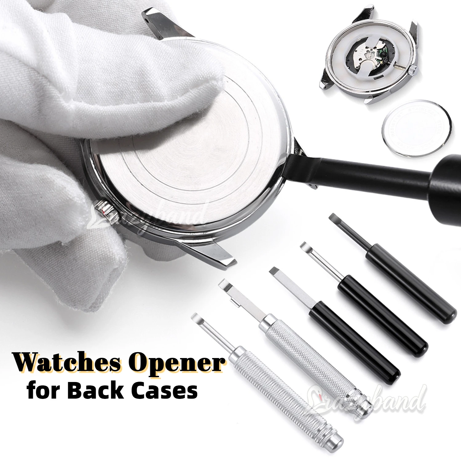 Alloy Watch Case Pry Knife Tool Aluminum Metal Battery Change Press Remover Clock Back Cases Opener , for Watchmakers Repair Kit