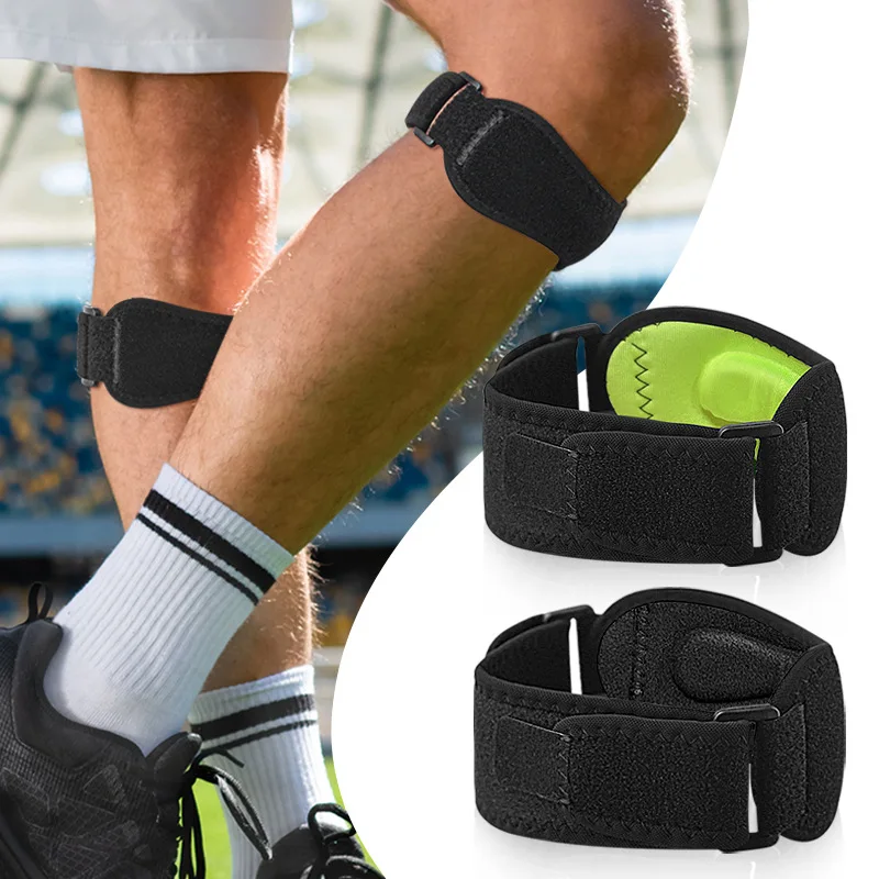 Bilateral Adjustable Hot Pressed Silicone Pad Patella Knee Support Running Sports Shock Absorption Fitness Patella Strap Belt