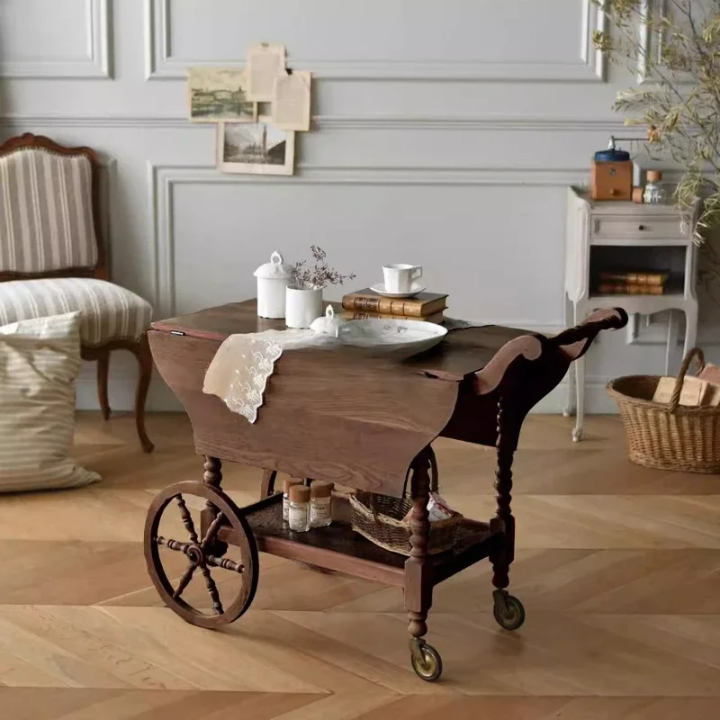 

Cart Aesthetic Coffee Table Modern European Foldable Unique Living Room End Tables Design Nordic Salontafel Home Furniture