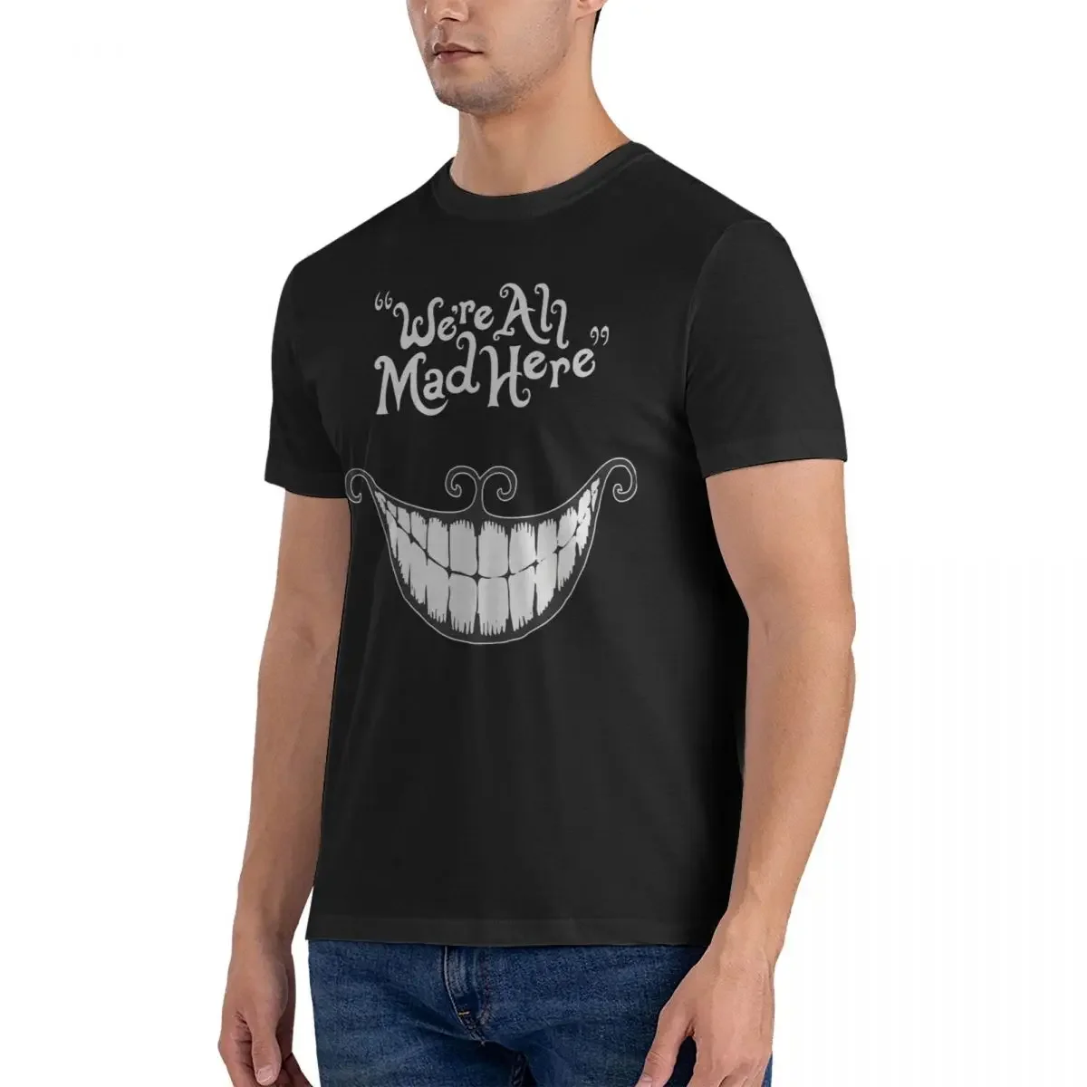 We Are All Mad Here Men T Shirt A-Alice Madness Returns Leisure Tees Short Sleeve O Neck T-Shirts Cotton Gift Idea Tops