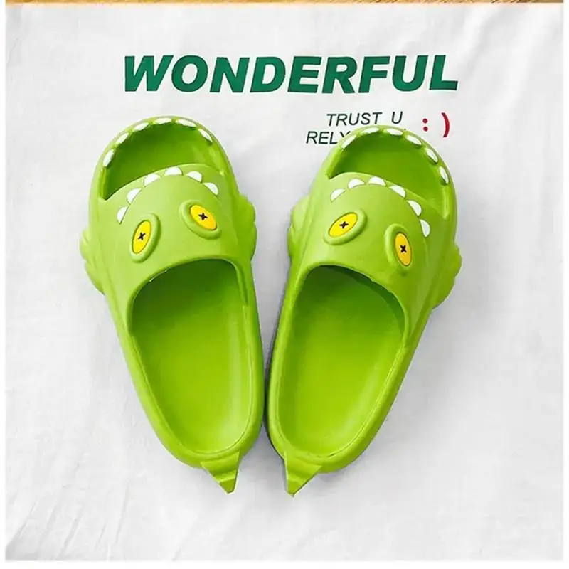 

Women's Funny Shark Outdoor and Indoor Non-slip Flip-flops Summer New Couple Shoes Comfortable and Soft Home Mens Slippers