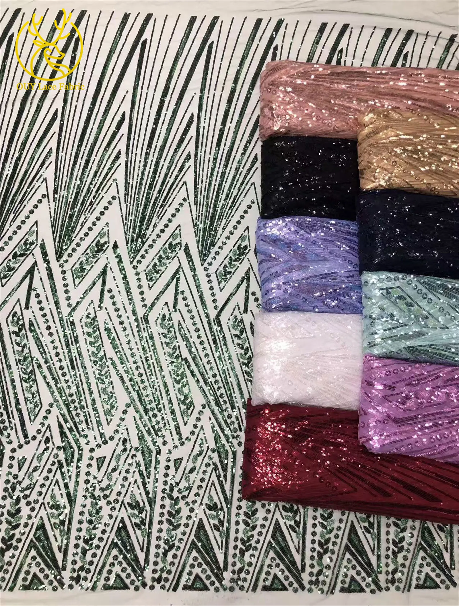 5 Yards Afrikanischer Pailletten-Perlen-Spitzenstoff 2026 Hochwertige, stark nachgefragte französische nigerianische Stickerei für Damen-Hochzeitskleider zum Nähen – Detail 4