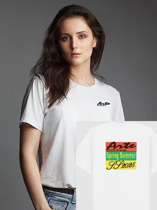 Camiseta con estampado de letras de Arte Antwerp para mujer, camiseta con estampado de elementos, ropa de calle Unisex de marca de lujo Y2k de gran tamaño para mujer