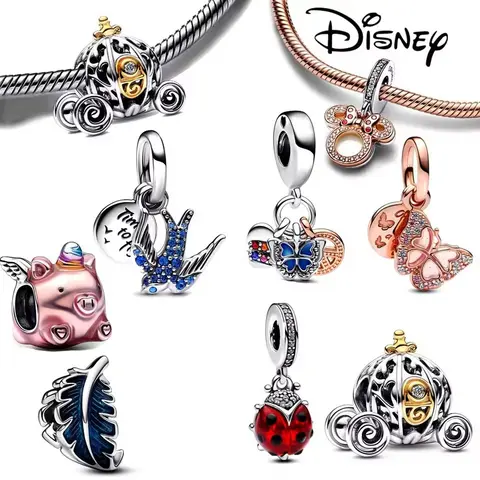 Hot Sale Miniso Disney New 925 Silver Flower Bird Series Charm Beads Fit Original Bracelet For Women Jewelry Making Gifts