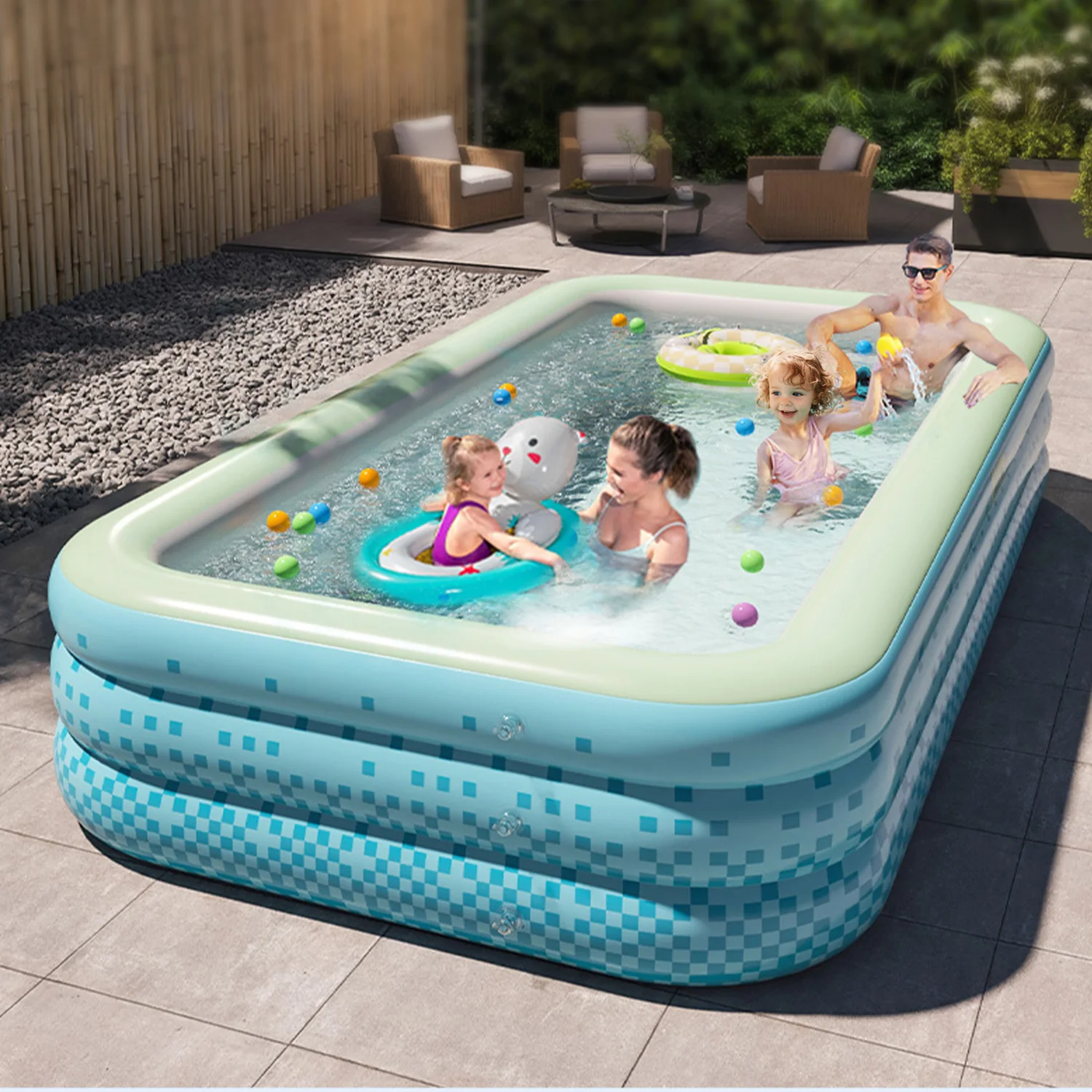 

Hot Sale Family Inflatable Swimming Pools Backyard Above Ground Swimming Pool for Kids Adults Easy Set up Customizable