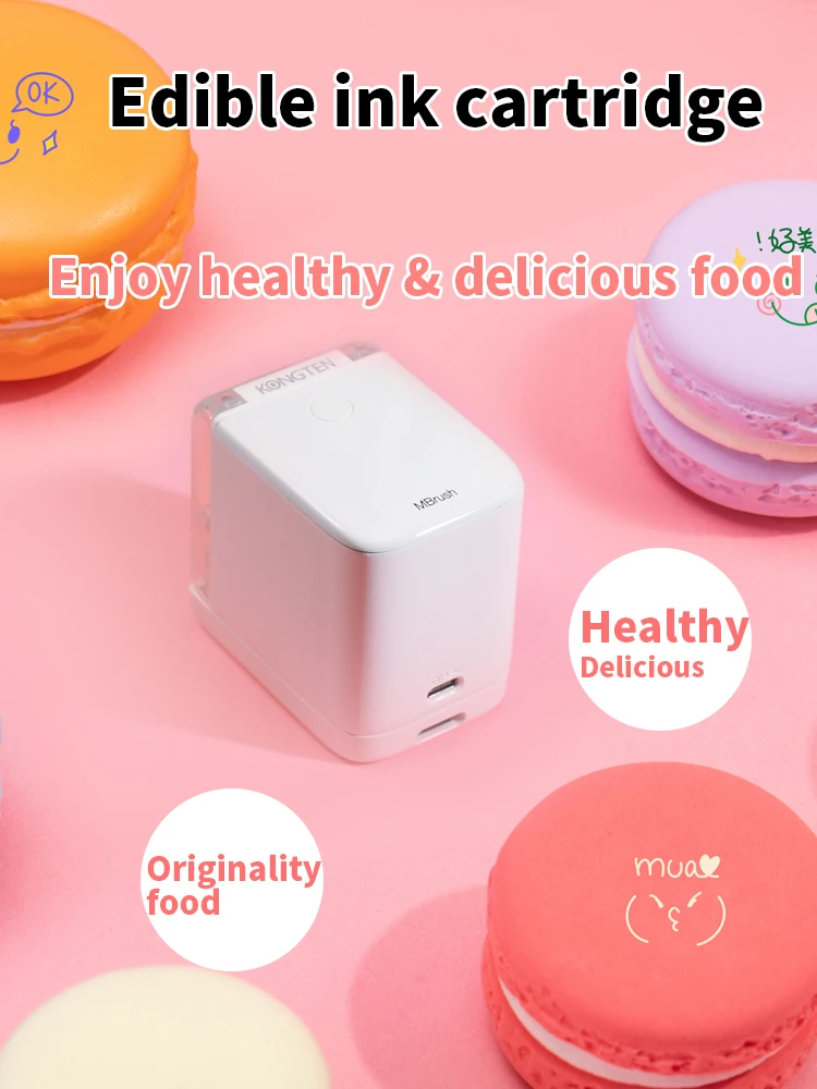 MBrush Mini Handheld Inkjet Printer Portable Wireless Color Printer APP Control for Logo Label Text DIY Printing on Multiple Sur