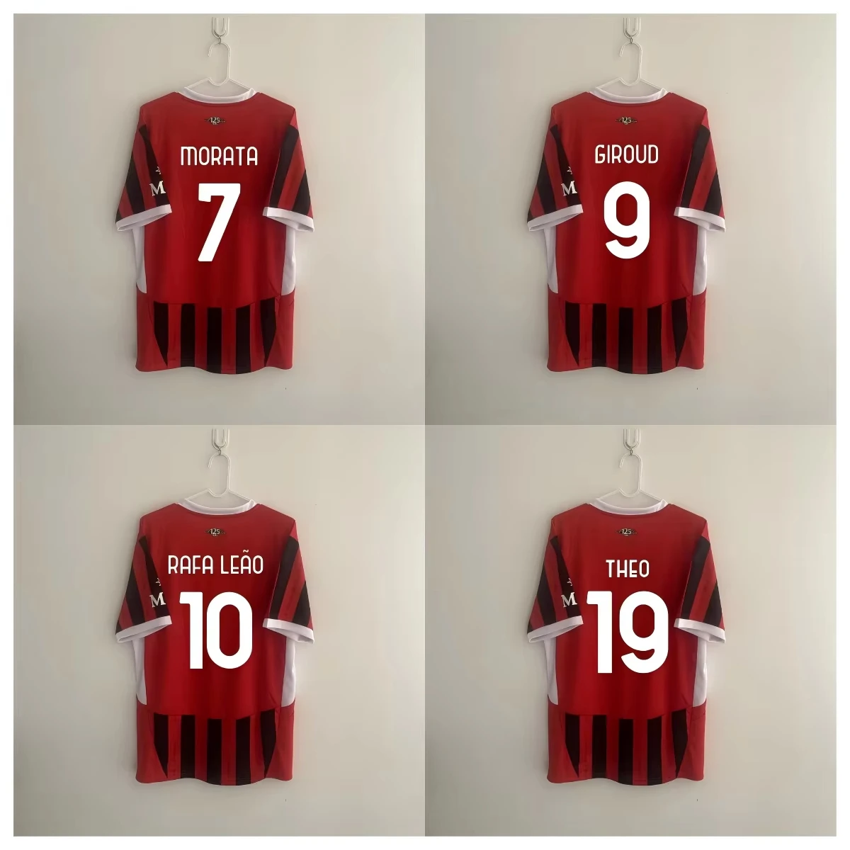 

Summer Hot-selling AC Milan Jersey 2025 Home No. 9 Giroud No. 10 Leo No. 19 Theo Morata No. 7 Football Jersey Fans