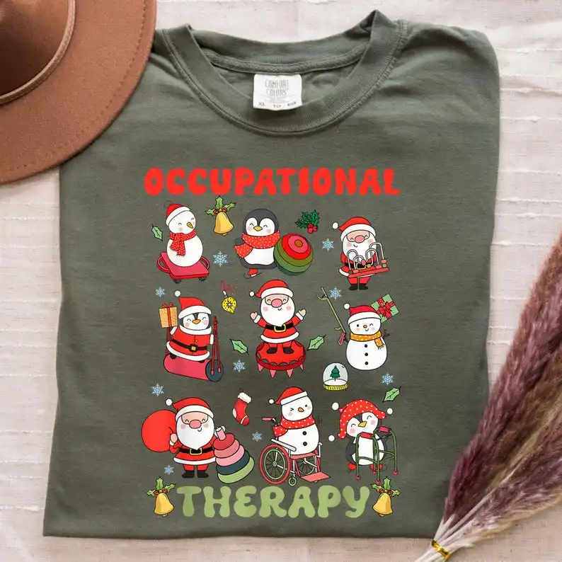 OT Christmas Shirt Funny Christmas Shirt Party T-Shirt Cotton Retro Street Fashion Men's Shirt Short Sleeve Design Women Men Top
