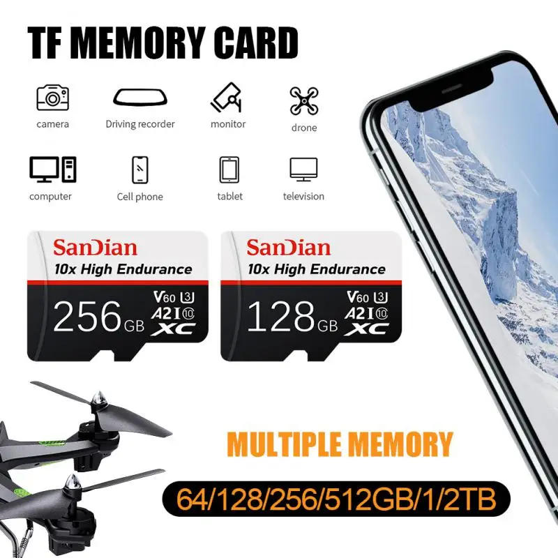 Mini Memory Card 2TB 1TB 512GB 256GB Mini SD/TF Cards High Speed Micro Class 10 128GB 512GB Extreme Pro Flash Video Card For PC