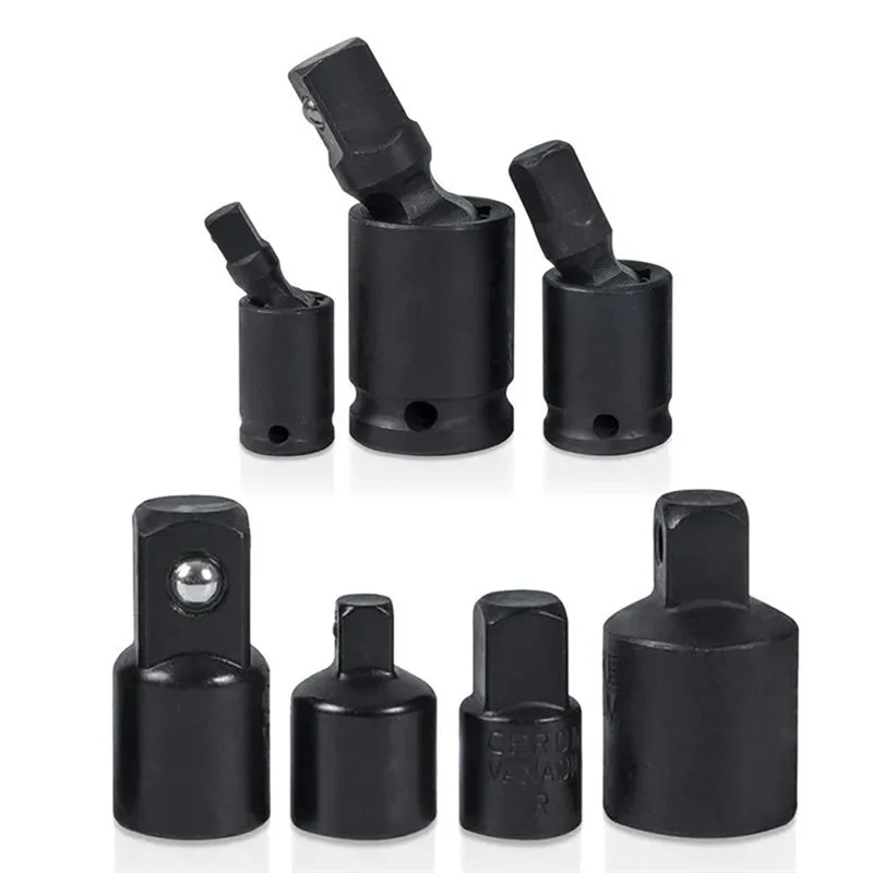 

AA63 HOT 7PCS For Impact Driver Wrench Joint Swivel Socket Adapter Reducer 3/8 1/4 1/2In Niversal Joint 3-Piece