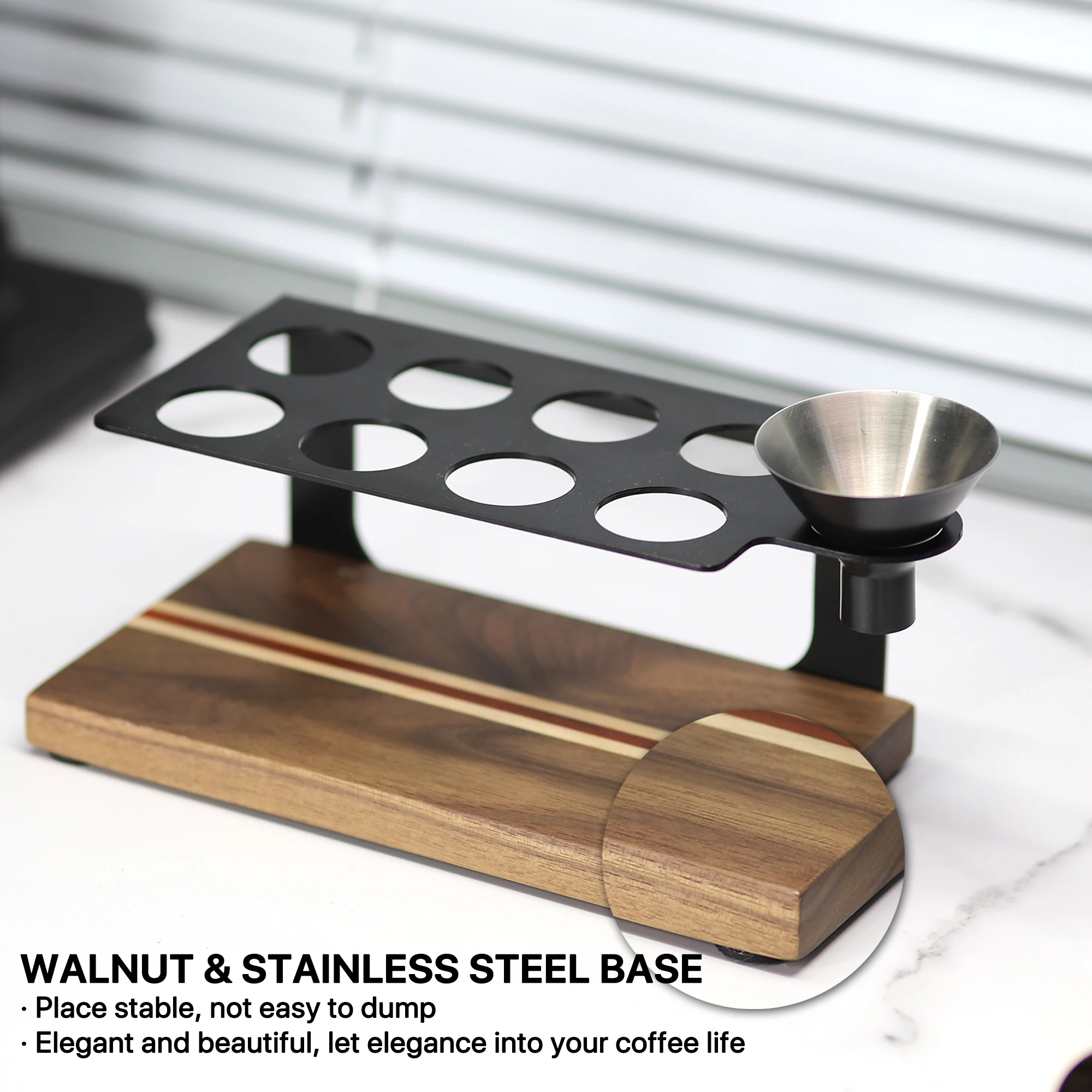 Coffee Beans Storage Container Display Rack Walnut Tea Tube Bottle Glass Espresso Coffee Accessories Tool Barista Coffeware Sets