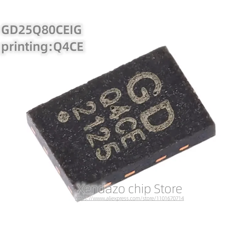 10pcs/lot GD25Q80CEIG printing Q4CE USON-8 package Original genuine 8M bit 3.3V serial flash memory chip