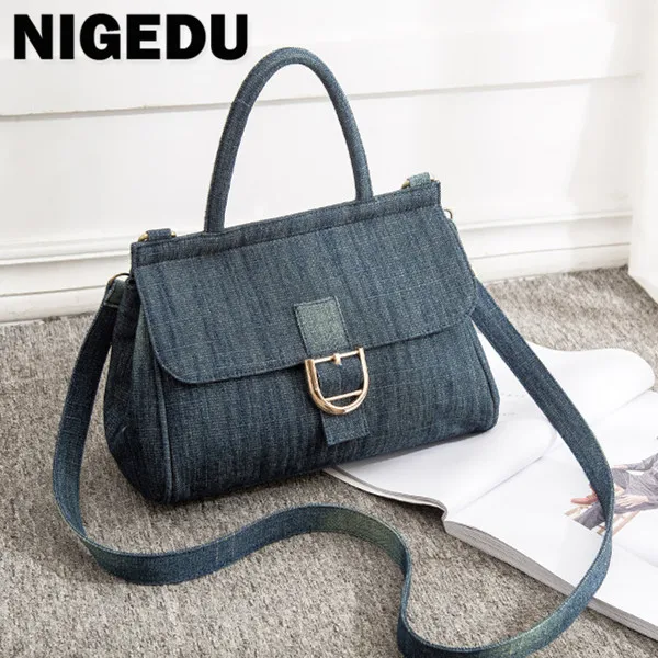 

Denim Women handbag 2022 New High Quality Jeans Crossbody Bag Vintage female big Tote Travel Shoulder Bag Large Bolsa blue