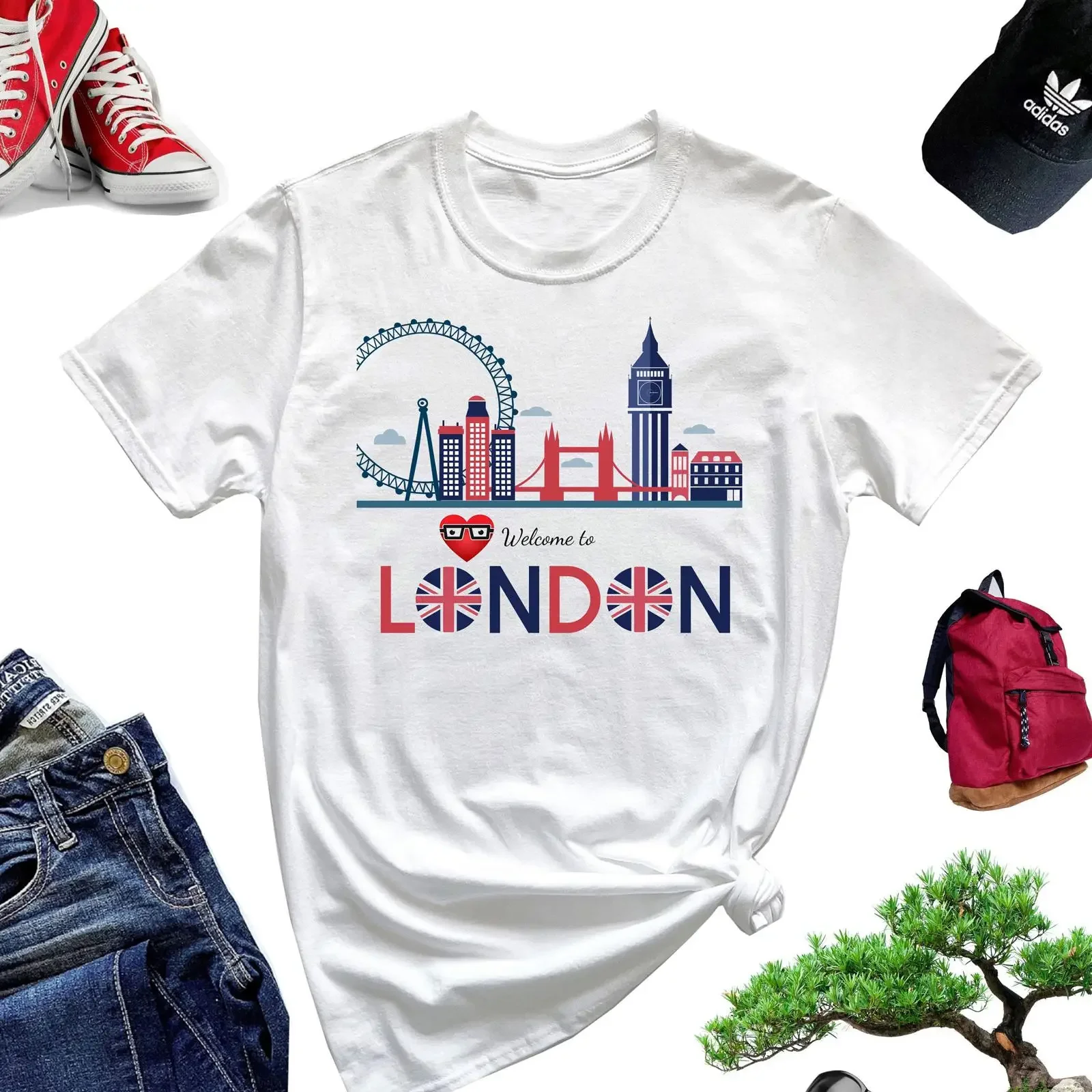 Vintage Fashion London - Camiseta Welcome to London, estilo vintage,