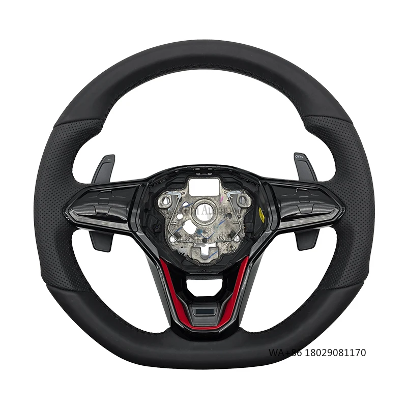

Оптовая цена перфорированное гладкое кожаное черное колесо для Volkswagen Golf 8, автомобильное рулевое колесо