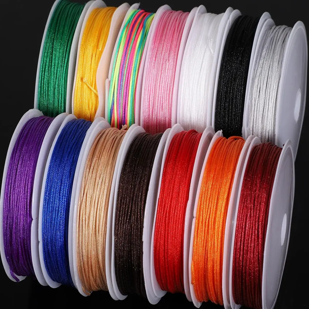 3Roll 0.8mm Woven Jade Thread Jewelry Beaded Accessories DIY Material Bracelet  Chinese Knot Macrame Braided Rope 10m/roll