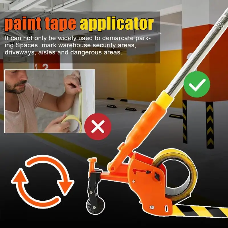 Aplicador de cinta adhesiva de pintor, máquina dispensadora, pintura de suelo y pared, sellado de embalaje, herramientas de marcado de cinta de empuje Manual