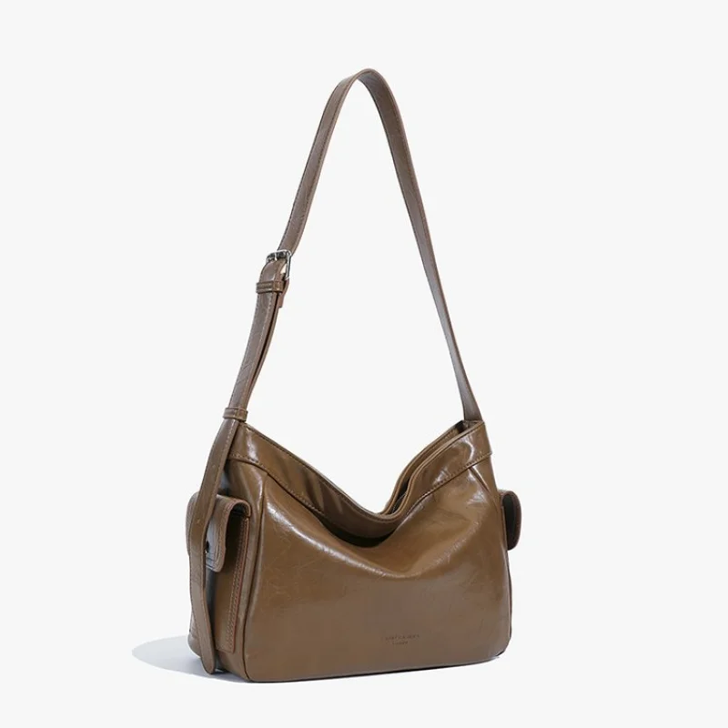 

Минималистичная большая сумка большой вместимости, винтажная кожаная сумка через плечо, элегантная деловая сумка-шоппер