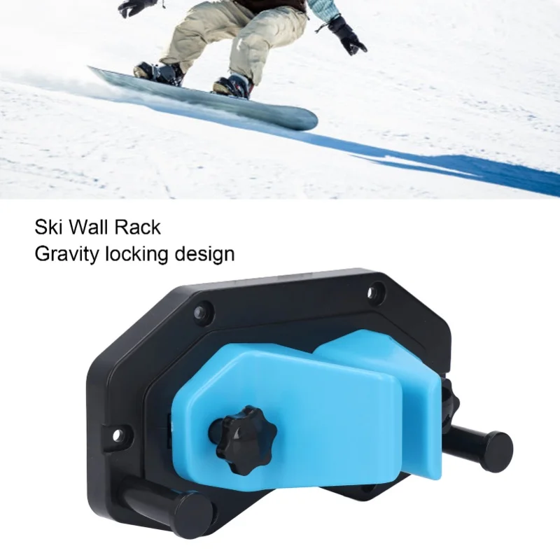 Ski Wall Rack Gravity Locking Space Saving ABS Universal Snowboard Wall Mount Holder