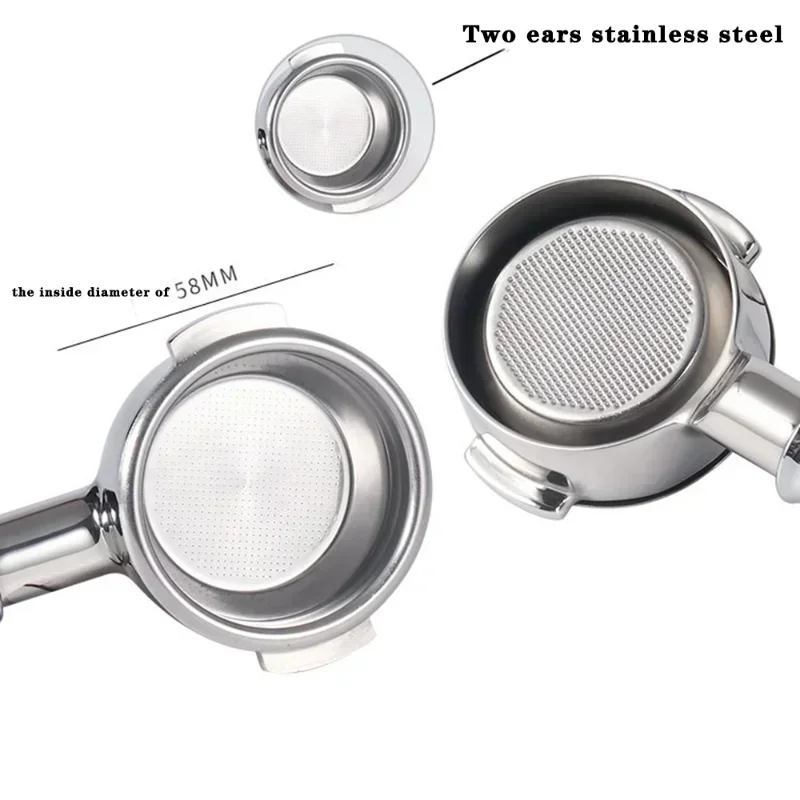 58MM 2 Ears Bottomless Portafilter Handle for Expobar E61/Rocket Espresso Stainless Steel Modified Handle Filter Accessories