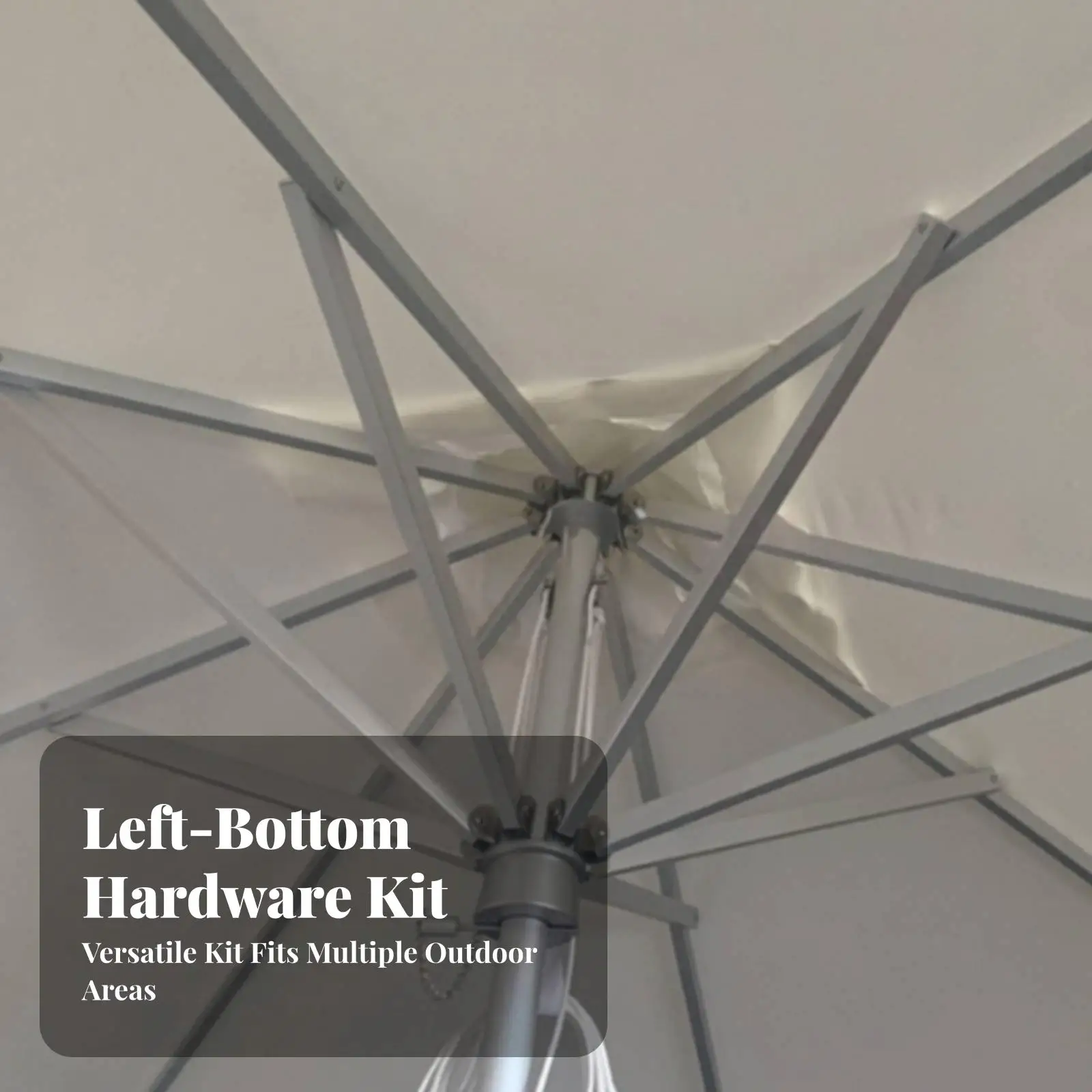 Patio Umbrella Frame Component Cast Aluminum Parasol Joint Hub with Gourd Head for Canopy Mounting Bracket Stabilization