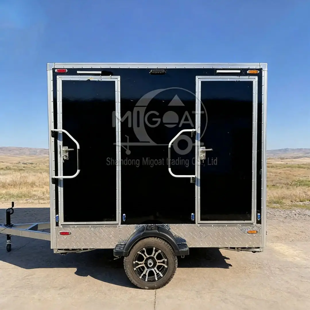 Customizable Mobile Restroom Trailer with Thickened Metal Frame Commercial-Grade Outdoor Portable Toilet for Events