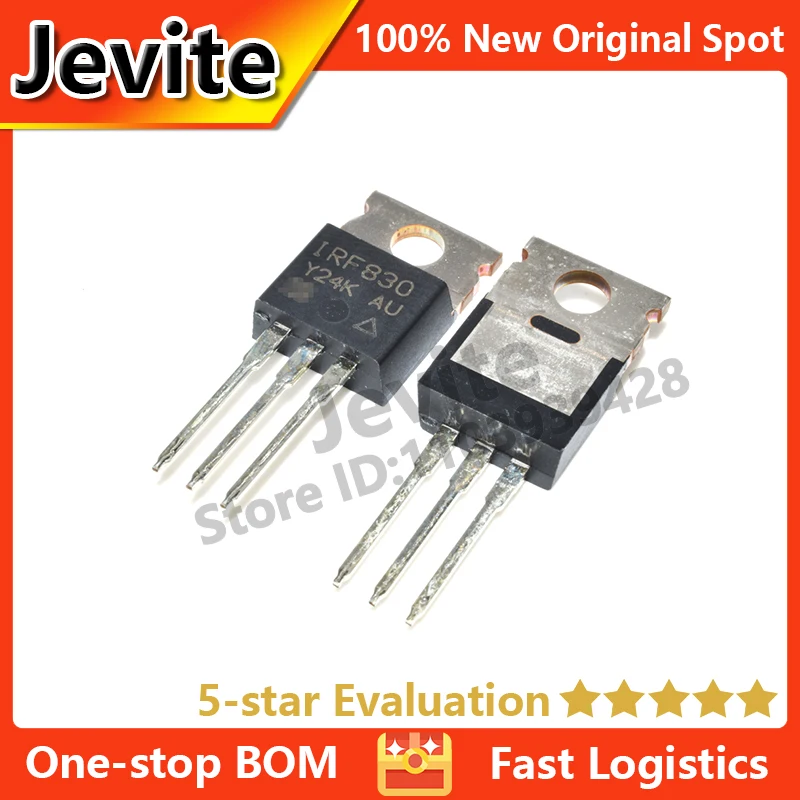 

Jevite 100% New Original electronics Controller IRF830 IRF830PBF 500V 4.5A TO-220 MOSFET Transistor