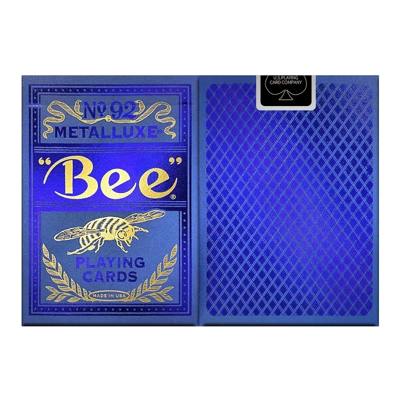 

Колода игральных карт Bee Metalluxe Blue, размер покера, волшебные карточные игры, фокусы для фокусника