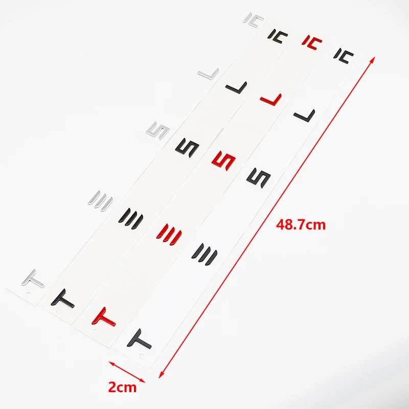 3D ABS 로고 테슬라 엠블럼 레터스 자동차 트렁크 배지 후면 레터 라벨 전기 도금 모델 3 모델 S X 개조 액세서리 썸네일 6