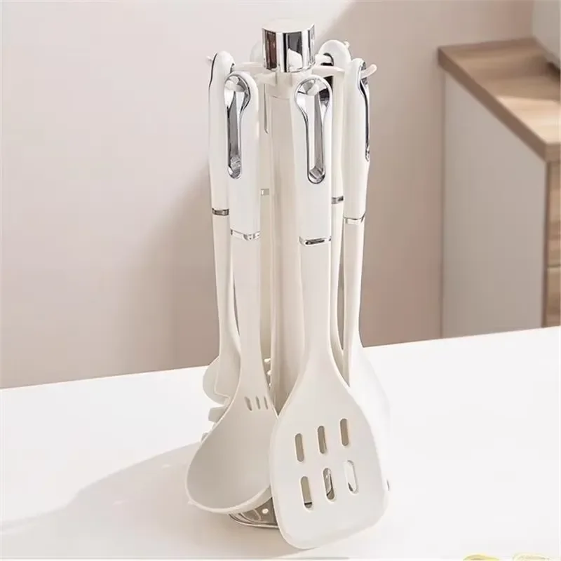 New silicone kitchen utensils 7-piece set food grade high temperature resistant oven cooking spatula spoon filter pot