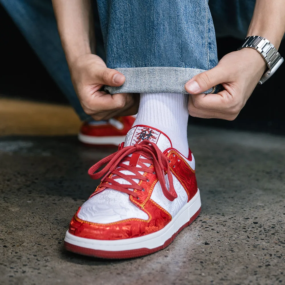 Mr.A الأحمر موضة جديدة تنفس مريحة النمط الصيني أحذية رياضية كاجوال عالية الجودة أحذية عصرية أحذية رجالية عادية الخريف والشتاء #6