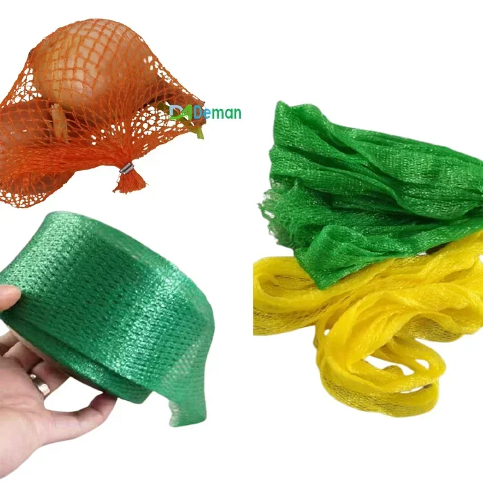 HDPE fruit onion garlic packing mesh bag potato orange package net bags for mesh bag clipping machine