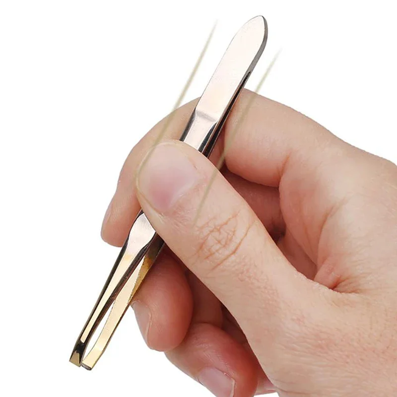 Pince à épiler pour sourcils, en acier inoxydable, pour poils fins, outil de beauté et de maquillage