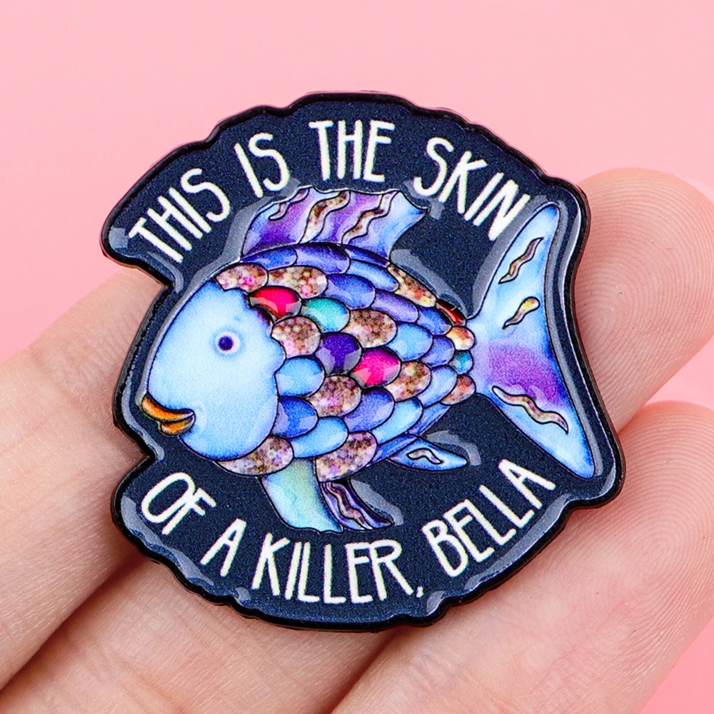 Twilight Glow Fish Enamel Pin Fantasy Quote Brooches Woman Men Backpack Accessories Bags Badge Shining Scales Lapel Jewelry Gift