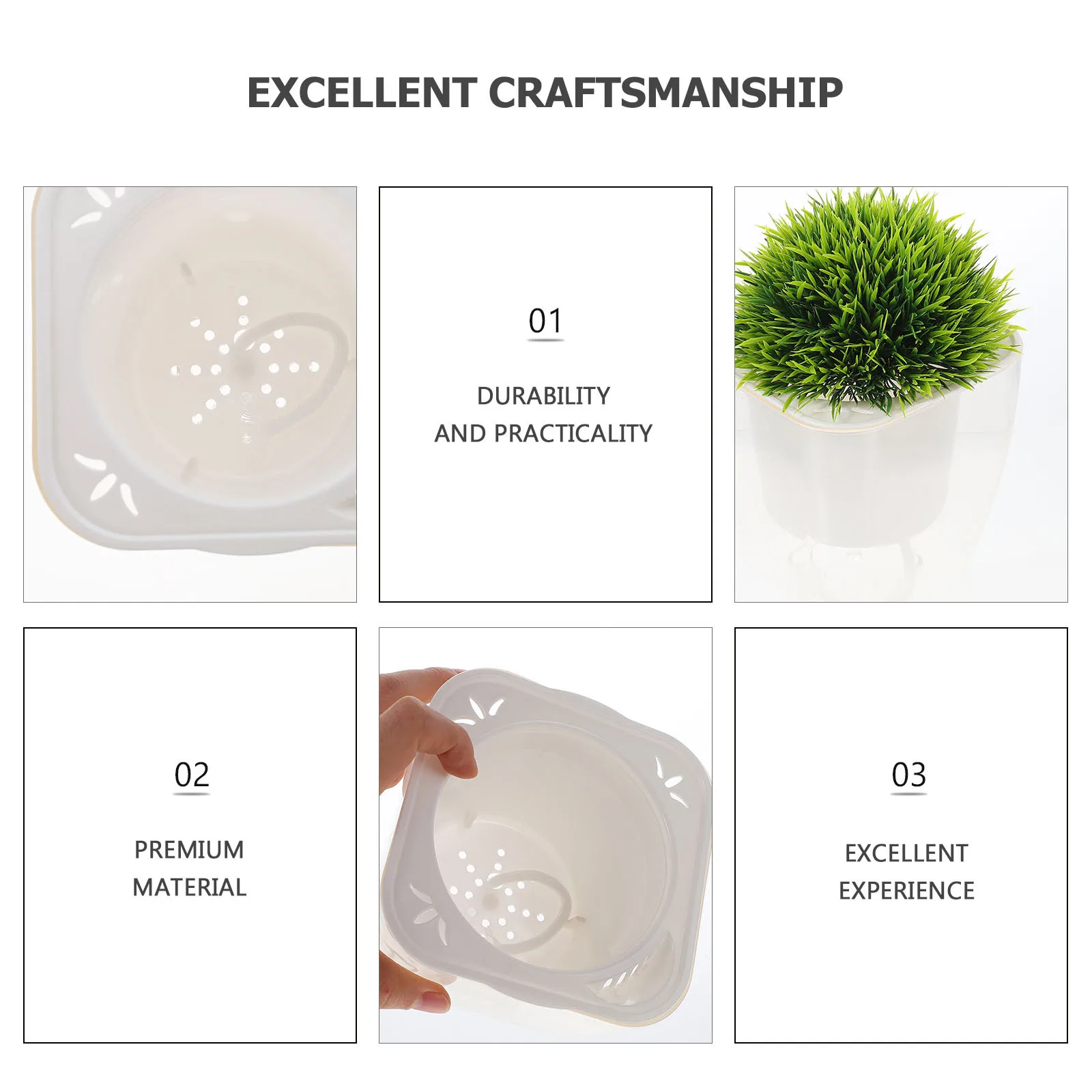 

3Pcs Self Watering Pots Fade Resistant Plastic Planters Automatic Watering Flowerpot Indoor Outdoor Decoration