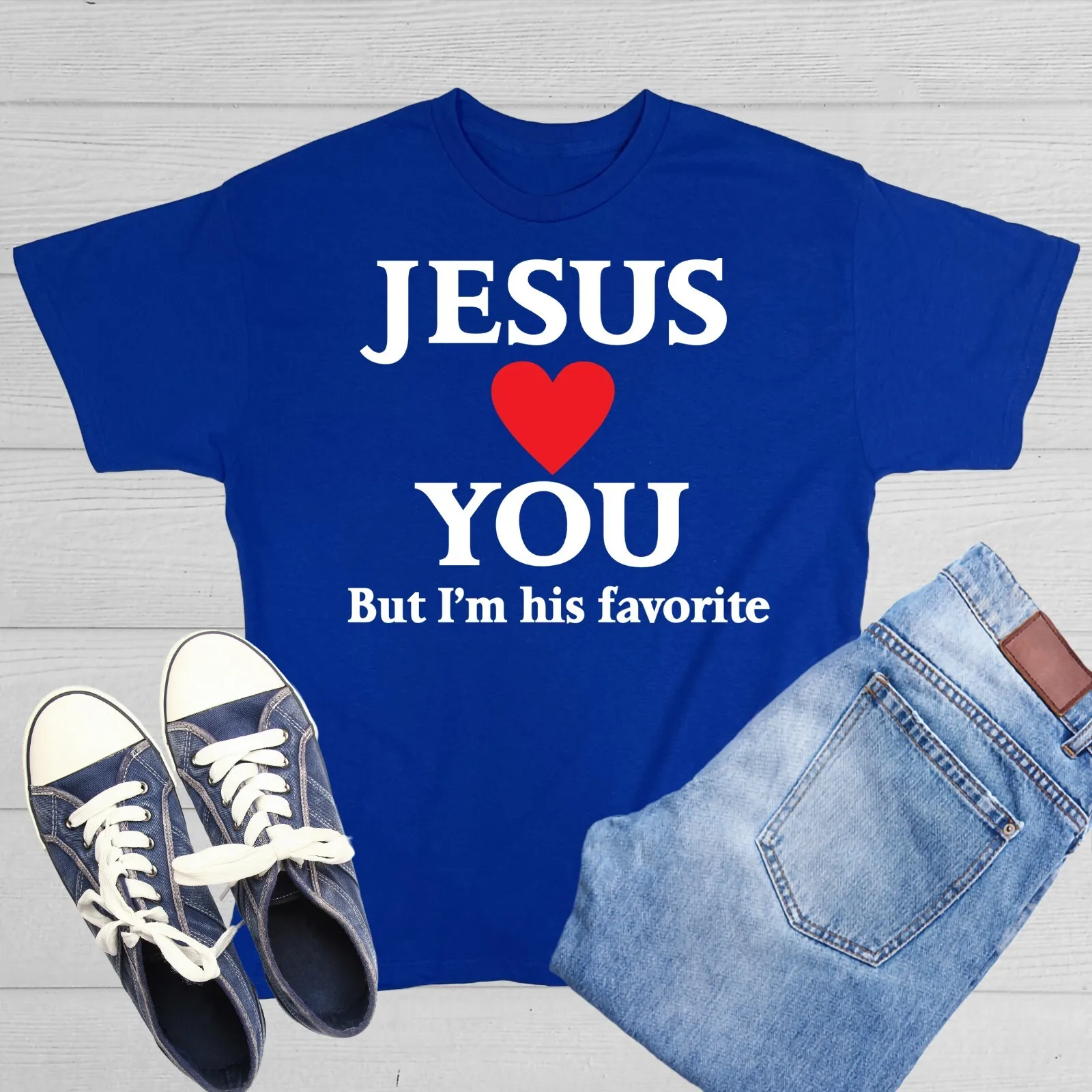 

Jesus Loves You Sarcastic Humor Graphic Tee Gift For Men Novelty Funny T Shirt