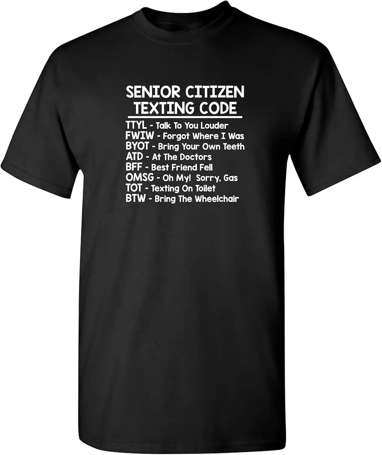 Senior Texting Grandparent Graphic Novelty Sarcastic Funny T Shirt