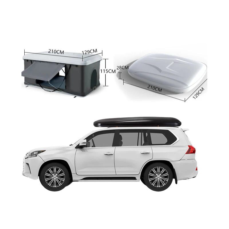 

SUV Car Roof Tent 3-Second Hydraulic Setup Waterproof Oxford Canvas ABS Shell Aluminum & Steel Outdoor Camping Car Roof Tent