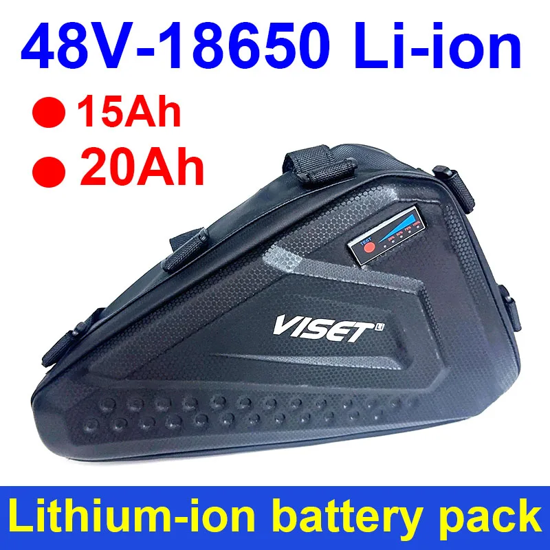New 48V 15AH 20AH Triangle Bag 18650 Lithium Battery for 250W-1000W Motor Suitable for Mountain Bike/scooter Conversion Kit DIY